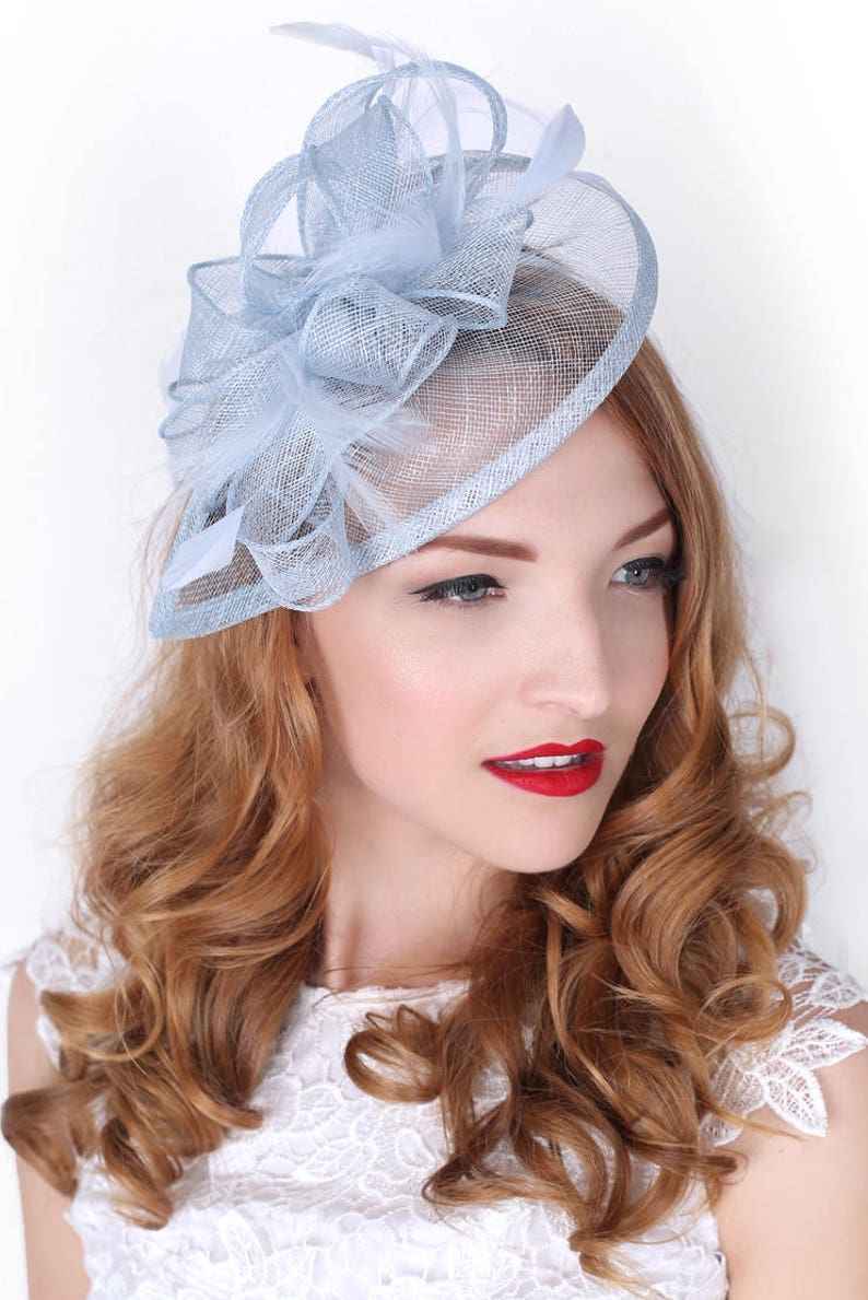 Light Blue Fascinator penny Mesh Hat Fascinator Etsy UK