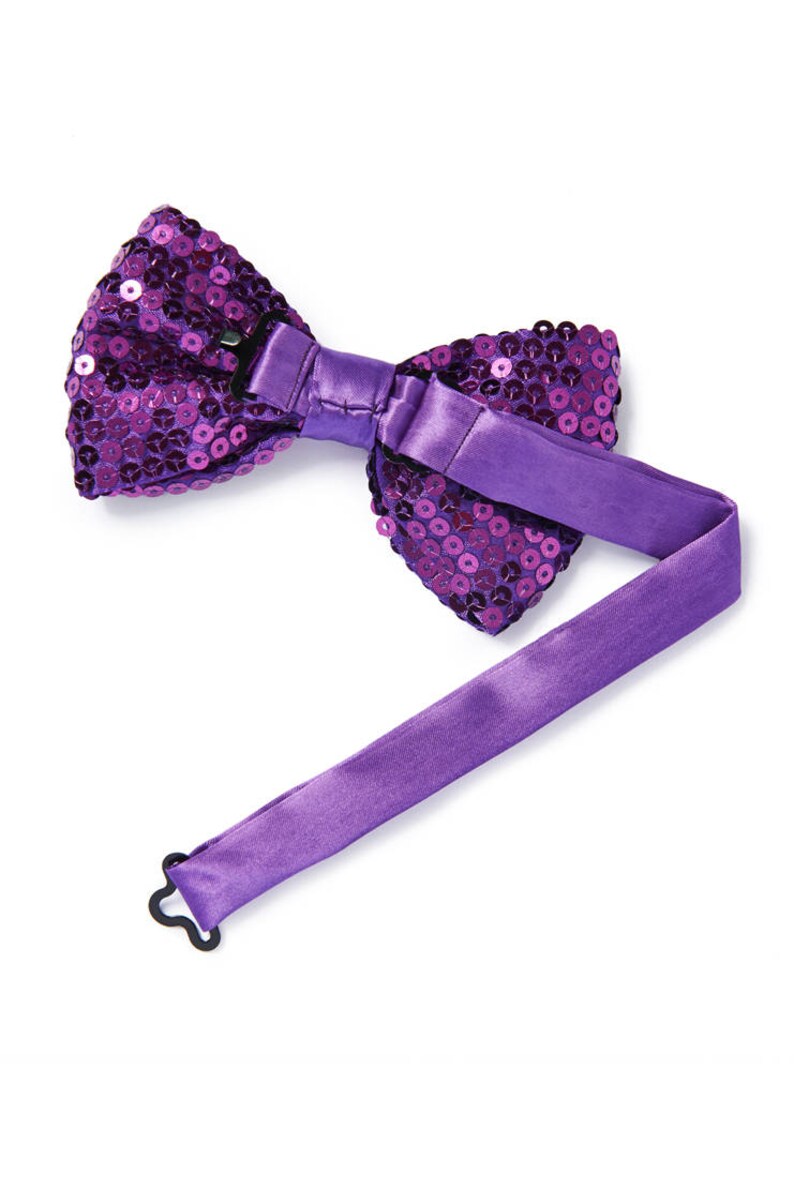 Men's Sequin Bow Tie Purple Etsy