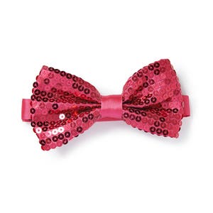 Men's Sequin Bow Tie Fuchsia image 1