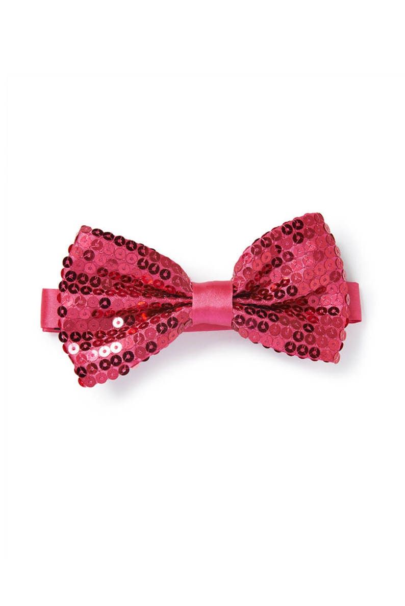 Men's Sequin Bow Tie Fuchsia image 1