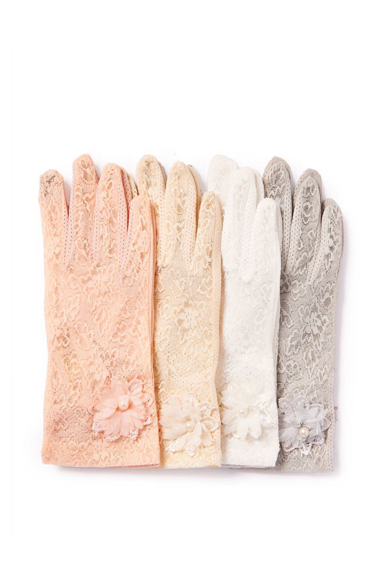 Lulu Gray Pearl & Daisy Sheer Summer Gloves image 5