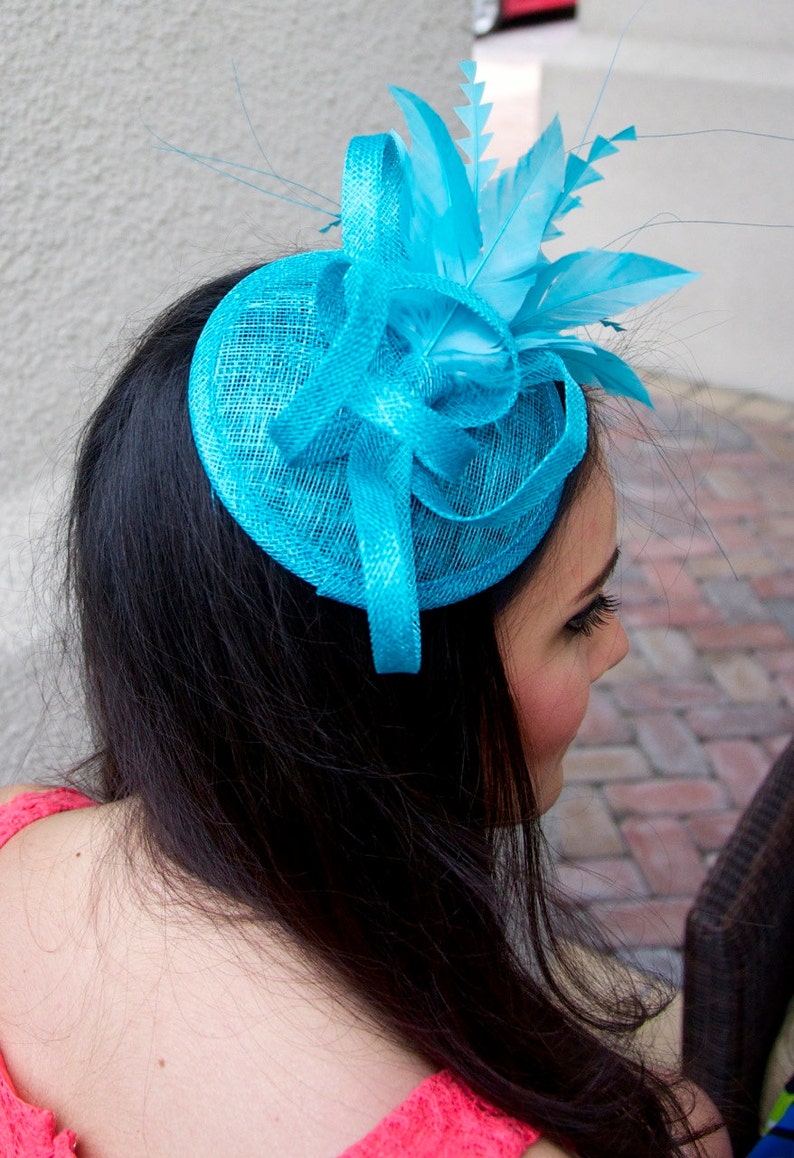 small turquoise fascinator