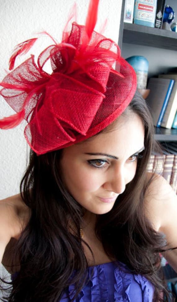 Red hats best sale and fascinators