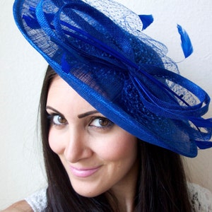 Royal Blue Fascinator Hat wendy Wide Slightly - Etsy