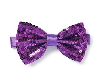 Men's Sequin Bow Tie - Purple