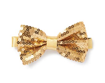 Men's Sequin Bow Tie - Champagne Gold