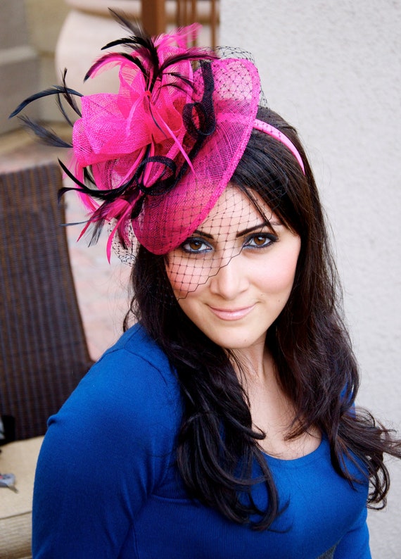 Embellished Black Fascinator Headwrap with Multicolor Netting Black Net Fascinator - Etsy main image 4