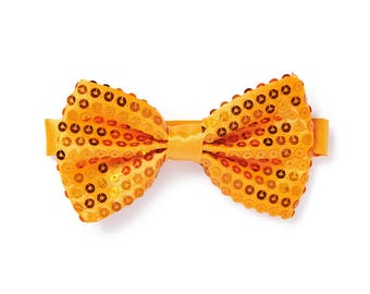 Men's Sequin Bow Tie - Orange