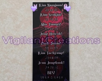 Fan Chant Names KPop Concert Tour Freebie Cards | Laminated Mini Sheets