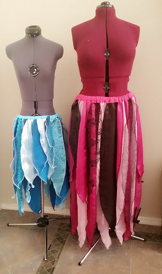 Gypsy Hippie Belly Dance Burning Man Festival Fairy Petal Pixie Costume Skirt