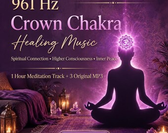 Música para el chakra corona a 961 Hz / Conexión espiritual, paz interior y meditación para la conciencia superior (MP3)