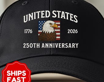 Gorra de papá del 250.º aniversario de Estados Unidos - America 250 - Mercancía de America 250 - 250 años - Gorra del 4 de julio - Aniversario del Día de la Independencia