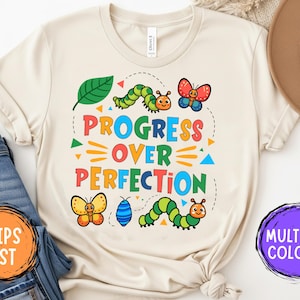 Fortschritt über Perfektion Shirt - Neurovielfalt Shirt - Lehrer für Sonderpädagogik Shirt - Schulpsychologe - Inklusion T-Shirt - SPED Lehrer