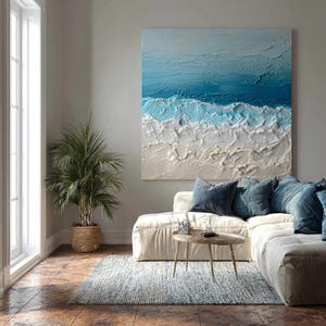 Large Textured White Abstract Wall Art, Hand Painted Beige Canvas, Modern Minimalist Living Room Wall Decor, Neutral Color Painting