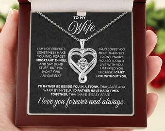 To My Wife Forever & Always Heart Necklace, Necklace For Women Necklace For Wife , Birthday Gifts For Wife, Anniversary, Valentines Day Gift
