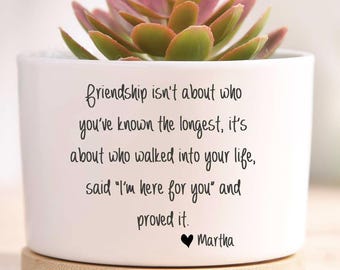 Personalized Flower Pot Gifts for Besties, Birth Month Flower Plant Pot, Best Friend Gift For Her, Distance Friendship Gifts, Sisters Gift