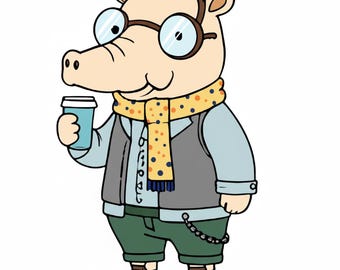 Libro para colorear de animales hipster: Libro de actividades divertido para niños creativos