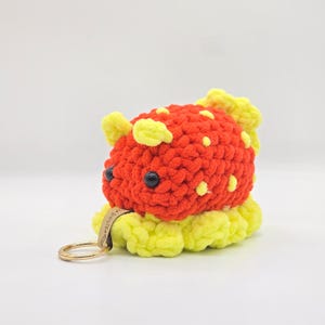 STRAWBERRY Sea Slug Nudibranch Plushie Crochet Keyring Handmade - Scuba Diver & Ocean Lover Gifts