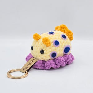 KUNI Sea Slug Nudibranch Plushie Crochet Keyring Handmade - Scuba Diver & Ocean Lover Gifts