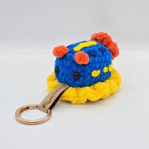 BRUNO Sea Slug Nudibranch Plushie Crochet Keyring Handmade - Scuba Diver & Ocean Lover Gifts