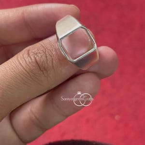 12x10MM Semi Mount Emerald Cut Ring In 925 Sterling Silver Blank Ring, Beautiful Rectangular Shape Bezel Setting Semi Mount Men&#39;s Ring