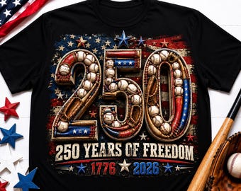 Baseballshirt America 250, shirt patriottisch honkbalshirt, shirt USA 250 jubileum, kleding Freedom Celebration 1776 2026