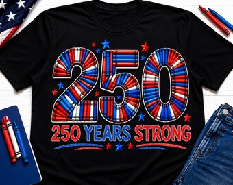 Shirt Amerika 250 krijt, 250 jaar sterk T-shirt, shirt patriottische leraar, VS 250 verjaardag 4 juli viering kleding