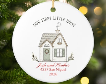 Adorno para casa nueva, Adorno personalizado para la primera casa, Regalo para nuevos propietarios, Regalo de cierre para agente inmobiliario, Recuerdo personalizado para inauguración de casa, Regalo para compradores de vivienda