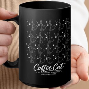 Coffee Cat String Lights Digital Art Cozy Aesthetic Minimalist Decor Instant Download File Other