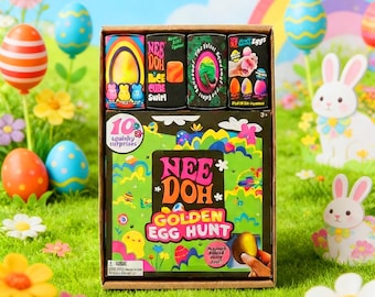 Nee Doh Golden Egg Hunt Squishy Advent Calendar – 10 Easter Surprises, Fidget Toy