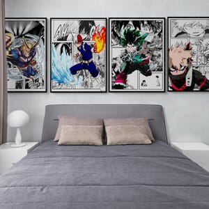 My Hero Academia set of three posters | Anime posters | Manga artwork | Digital download