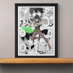 Black Clover Yuno poster | Anime character poster | Manga art | Digital download