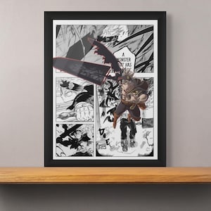 Black Clover Black Asta poster | Anime character poster | Manga art work | Digital download