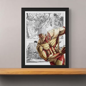 Aanval op Titan Armored Titan-poster | Anime-personageposter | Mangakunst | Digitale download
