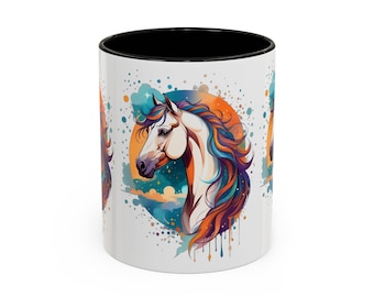 Colorful Rainbow Horse Mug | Ceramic Coffee Mug