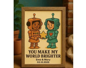 Ilustración de retrato de robot personalizado, regalo familiar personalizado (descarga digital)