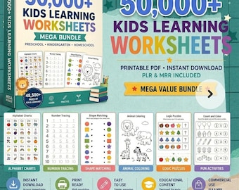 Kinder Aktivität Seiten Bundle, Vorschule Kindergarten Arbeitsblätter (PDF)