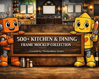 500+ Küche Esszimmerrahmen Mockups, Restaurant Cafe Innenszenen (Digitaler Download)