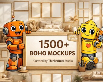 1500+ Boho Beige Bilderrahmen Mockups, Neutrale Innenwand Kunstszenen (Digitaler Download)