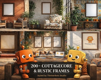 Cottagecore Rahmen Mockup Bundle | Rustikale Boho Interiors (JPG 300 DPI)
