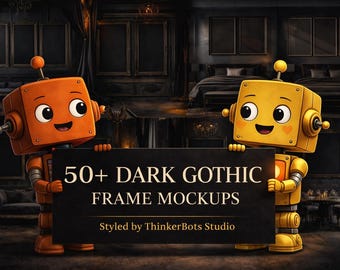 Dark Gothic Interior Frame Mockups | Moody Wall Art Backgrounds (JPEG Digital Download)