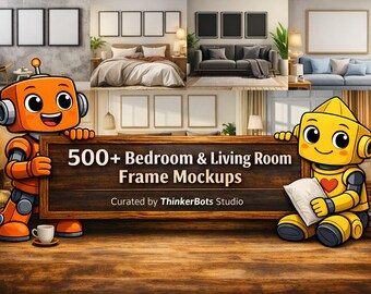 500+ Schlafzimmer Wohnzimmer Rahmen Mockups Bundle, Wand Kunst Innenszenen (Digitaler Download)