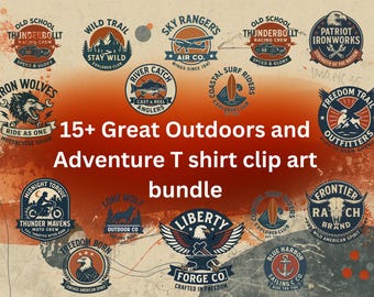 Retro Abenteuer SVG Bundle | Camping, Wandern, Motorrad Designs (Digitaler Download)
