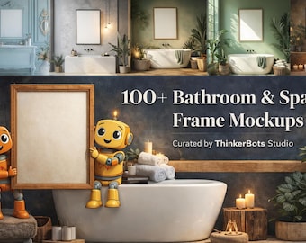 Badezimmer & Spa Wall Art Mockup Bundle | Modernes Dekor Display (JPEG-Dateien)