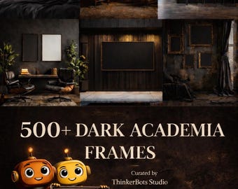 Dark Academia Frame Mockup Bundle | Gothic Interior, Moody Wall Art (Digital Download)