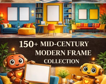 Mid Century Modern Bilderrahmen | Retro Interior Art Display (Digitaler Download)