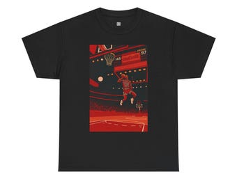 Michael Jordan Dunk Contest Pop Art T-Shirt: 90er Jahre Vintage Bulls Grafik