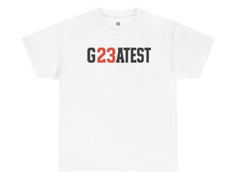 Camiseta gráfica MJ: unisex, algodón grueso, G23ATEST