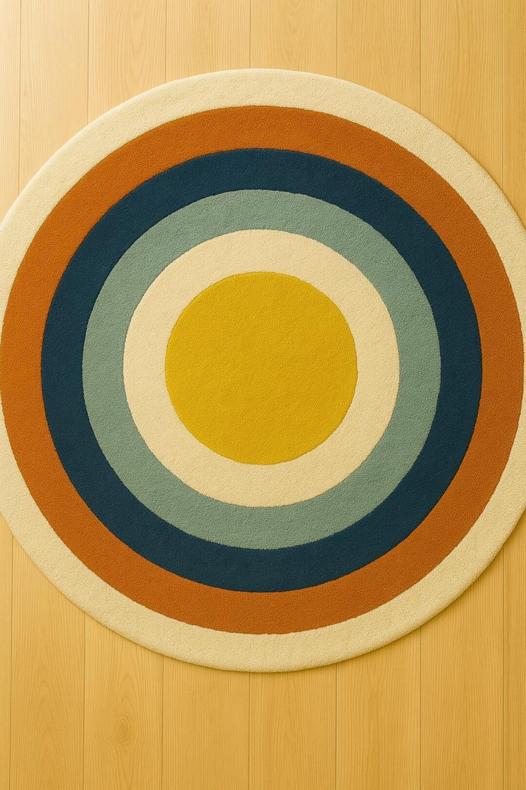 Retro Round Rug: Boho Concentric Circle Carpet - Etsy