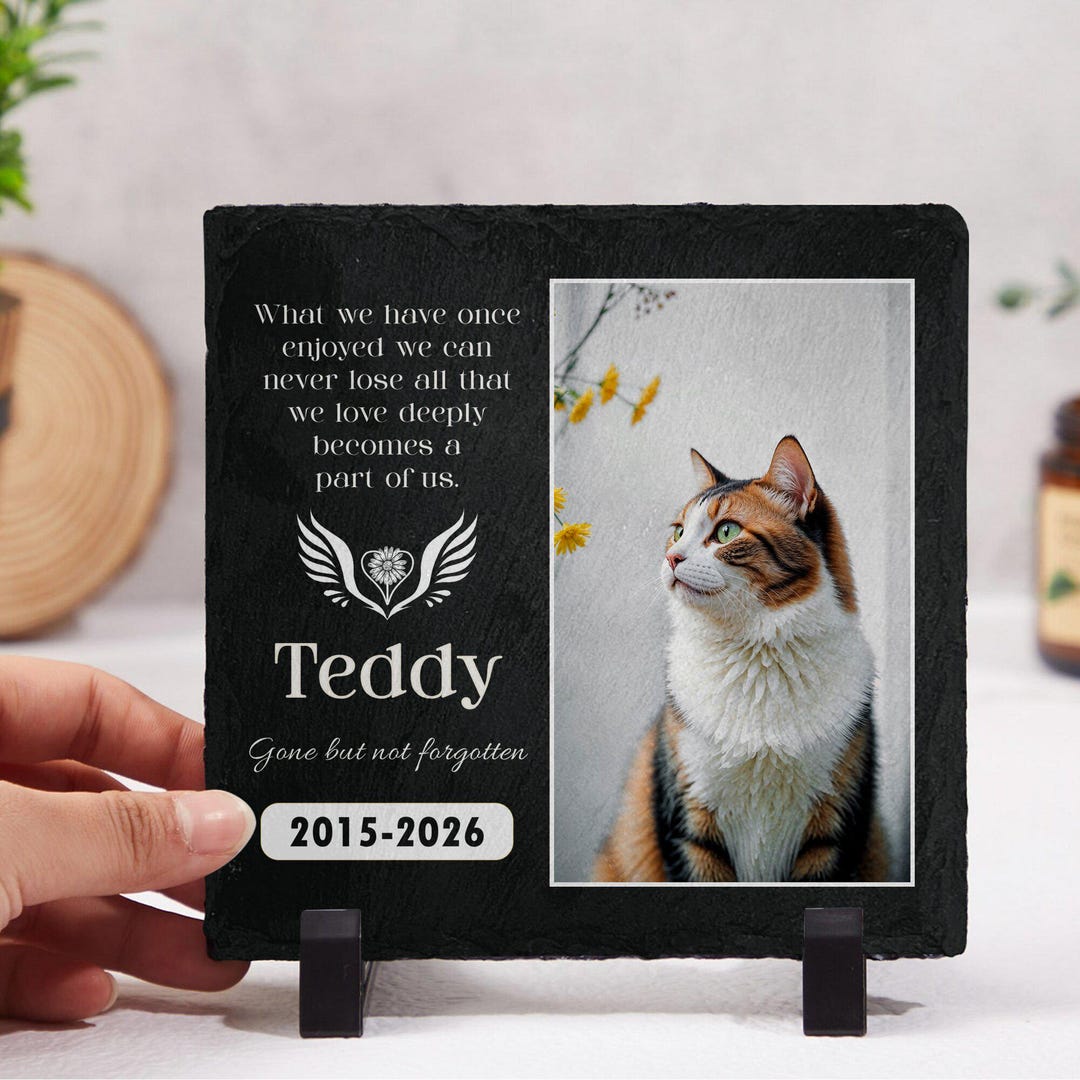 Personalized Pet Memorial Plaque With Photo Custom Dog Cat Remembrance ...